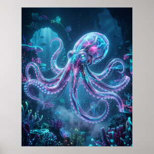 Poster Recife de Dados do Polvo Neon