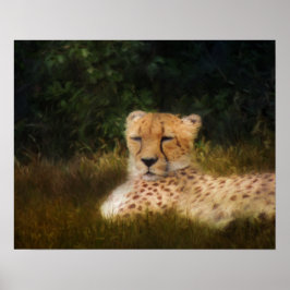 Poster Reclinando Cheetah na Extração Fóssil