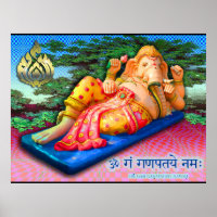 Reclinando Ganesha com Cobra