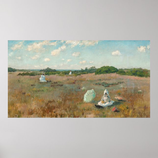 Poster Recolha das flores do outono, 1894-5 (óleo na canv (Frente)