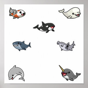 Poster Recolha de animais marinhos