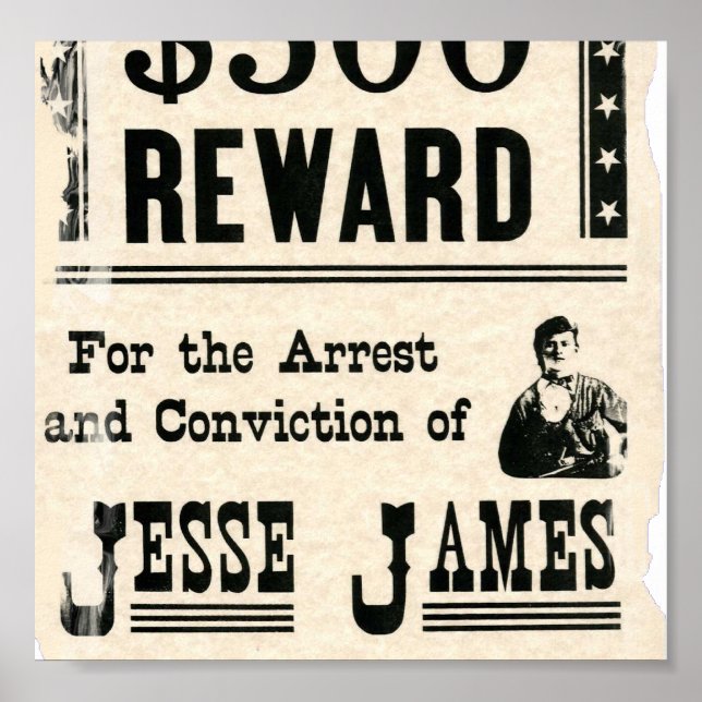 Póster Recompensa por Jesse James (Frente)