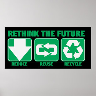 Póster Reconsideração o futuro, reciclar