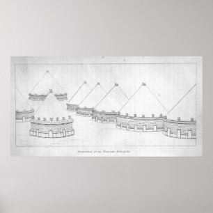 Póster Reconstrução de túmulos de Etruscan em Tarquini