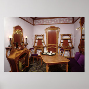 Póster Reconstrução de um salão de beleza do café de