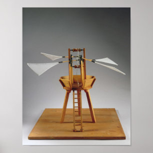 Póster Reconstrução modelo do design de da Vinci