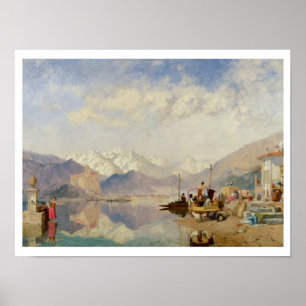 Póster Recordações do Lago Maggiore, dia de mercado em