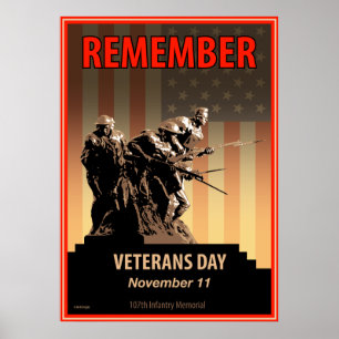 Póster Recorde o dia de veteranos