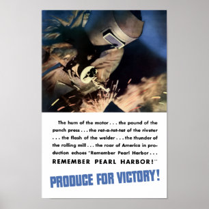 Póster Recorde o Pearl Harbor! Produza para a vitória!