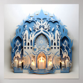 Poster Recorte de papel Hannukah Holiday