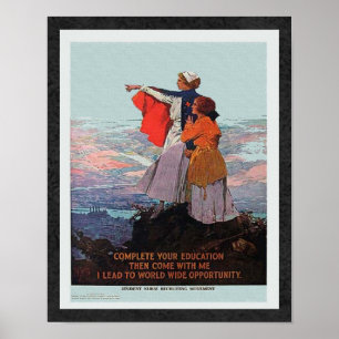 Póster Recrutamento da enfermeira de estudante da guerra