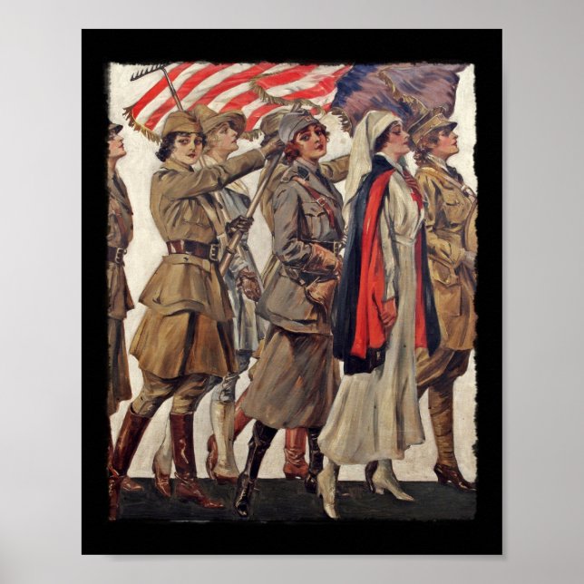 Poster Recrutas de Enfermagem da WWI (Frente)