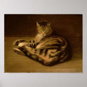 Póster Recumbent Cat, 1898