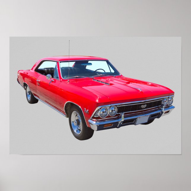Poster Red 1966 Chevy Chevelle SS 396 (Frente)