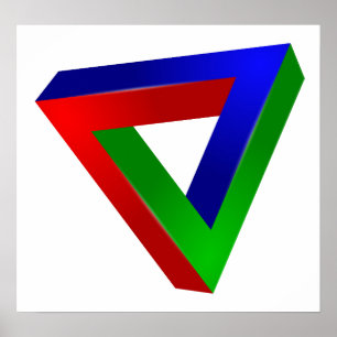 Póster Red-41230 ILUSÕES ÓTICAS FORMAS TRIÂNGICAS TWIS