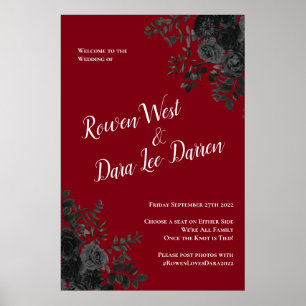 Poster Red And Black Rose Gothic Elegant Wedding