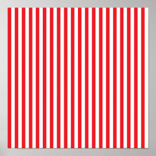 Póster Red and White Stripes Pattern