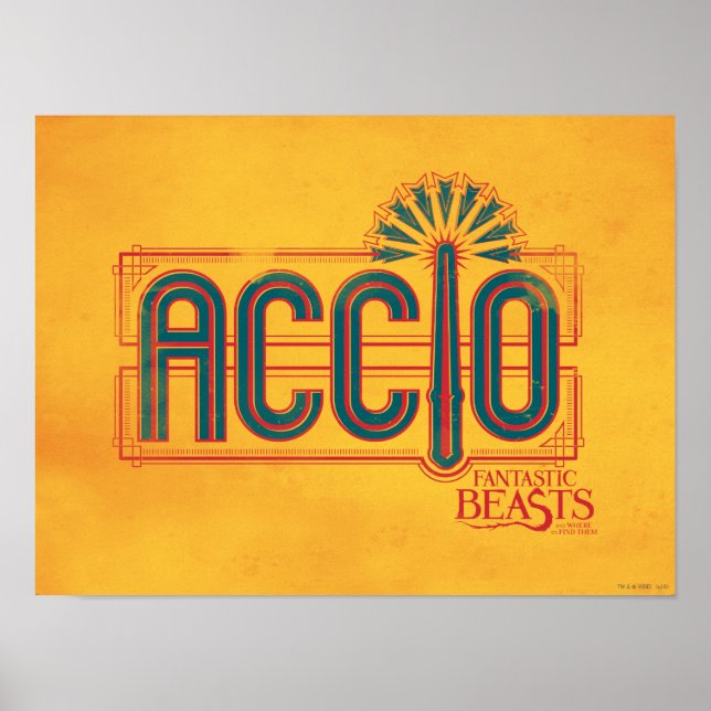 Póster Red Art Deco ACCIO™ Spell Graphic (Frente)