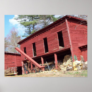 Poster Red Barn em Weaverville, N. Caroilna