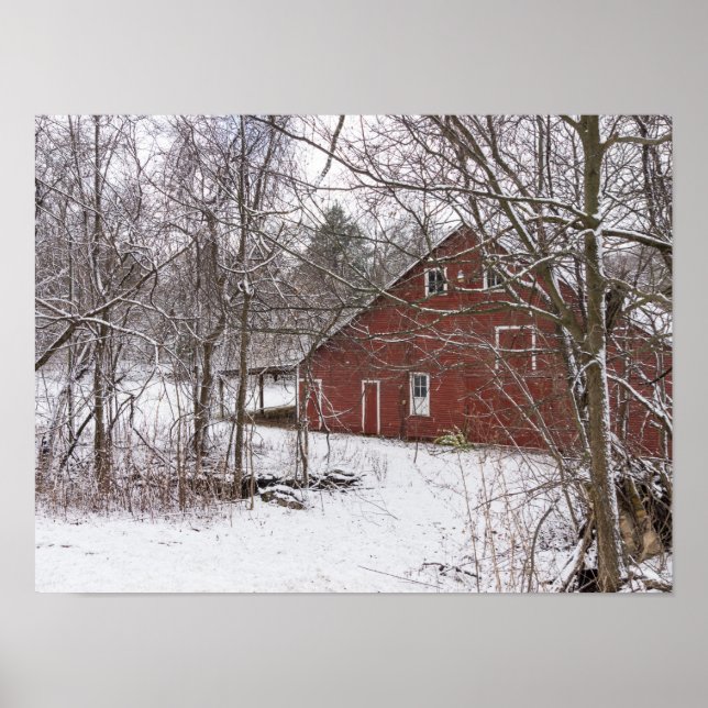 Póster Red Barn Na Neve (Frente)
