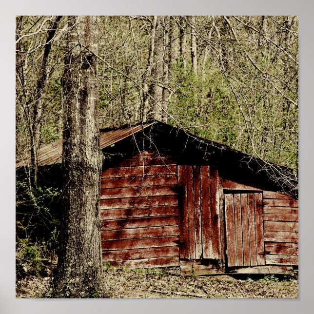 Poster Red Barn Rural (Frente)