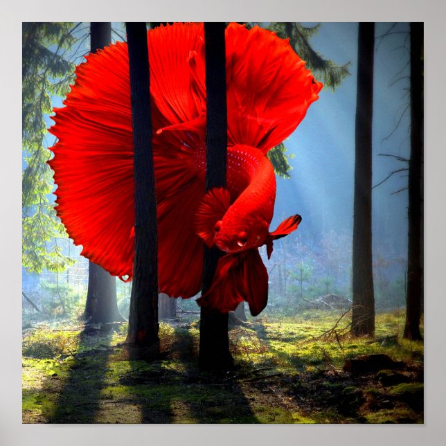 Poster Red Betta Fish (Frente)