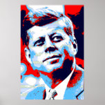 Poster Red Blue Pop Art JFK John F. Kennedy<br><div class="desc">Red,  Blue & White Ex-Presidente Americano John F. Kennedy Pop Art Imagem Digital - Impressões de História e Política Americanos</div>