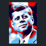Poster Red Blue Pop Art JFK John F. Kennedy<br><div class="desc">Red,  Blue & White Ex-Presidente Americano John F. Kennedy Pop Art Imagem Digital - Impressões de História e Política Americanos</div>