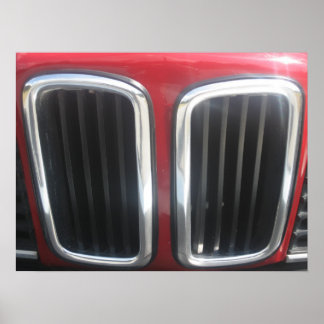 Póster Red BMW 635 CSi Grill (Dobradores)