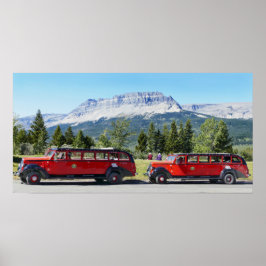 Poster Red Buses, Glacier National Park, Montana