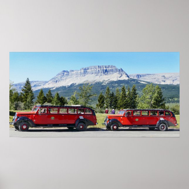 Poster Red Buses, Glacier National Park, Montana (Frente)