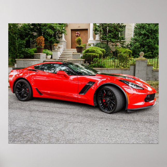 Poster Red C7 Chevrolet Corvette (Frente)