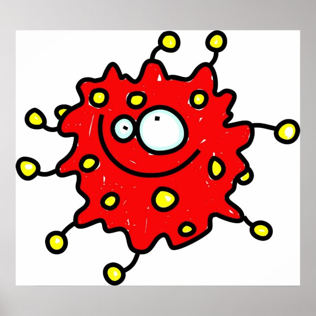 Poster Red Cartoon Germ (Frente)