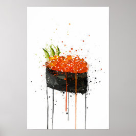 Poster Red Caviar Gunkan Sushi