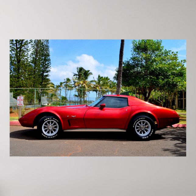 Poster Red Chevy Corvette (Frente)