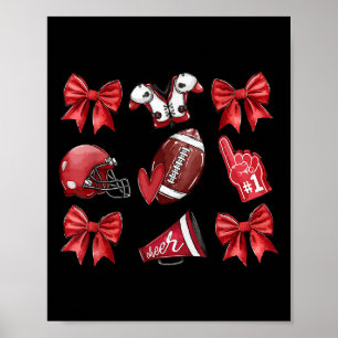 Poster Red Coquette Arco Futebol Dia das Mulheres Criança