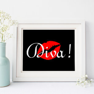 Poster Red Diva Kiss