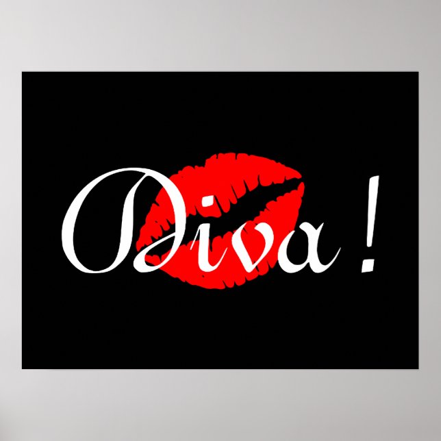 Poster Red Diva Kiss (Frente)