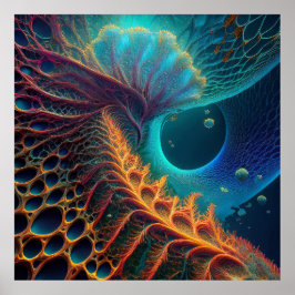 Poster Red E Black Mandelbrot