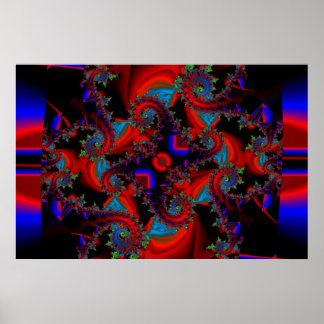 Póster Red e Green do Blue