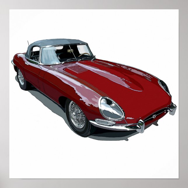 Póster Red E Type Roadster (Frente)