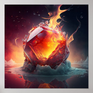 Poster Red Falling Fireball