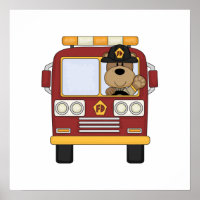Red Fire Truck Bear