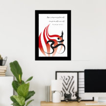 Red Flame Yoga & Modern Zen Calliografia Om Aum