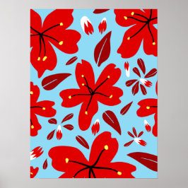Poster Red Floral