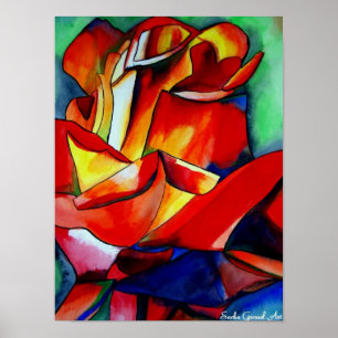 Poster Red France Libre rosa aqucolor art