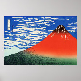 Poster Red Fuji Hokusai Ukiyo-e Arte Japonesa