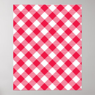 Póster Red Gingham Pattern