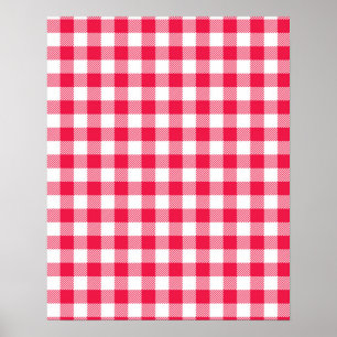 Poster Red Gingham Pattern