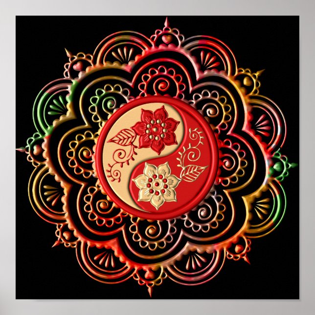 Poster Red & Gold Mandala (Frente)
